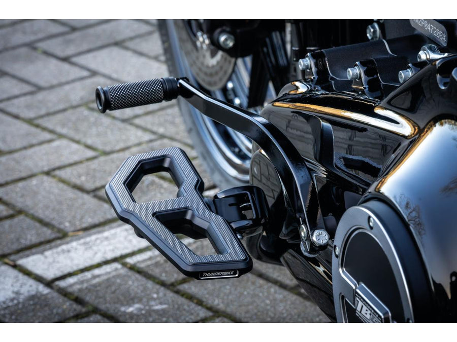 Harley Davidson Softail [2018-2025] – Mini Trittbrett Fußrasten Set Schwarz Satin