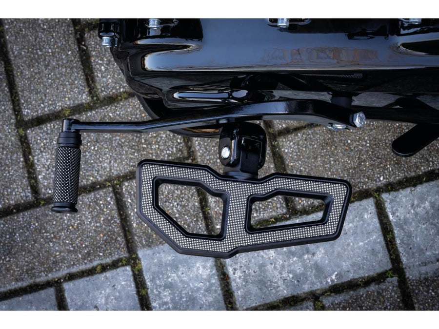 Harley Davidson Softail [2018-2025] – Mini Trittbrett Fußrasten Set Schwarz Satin