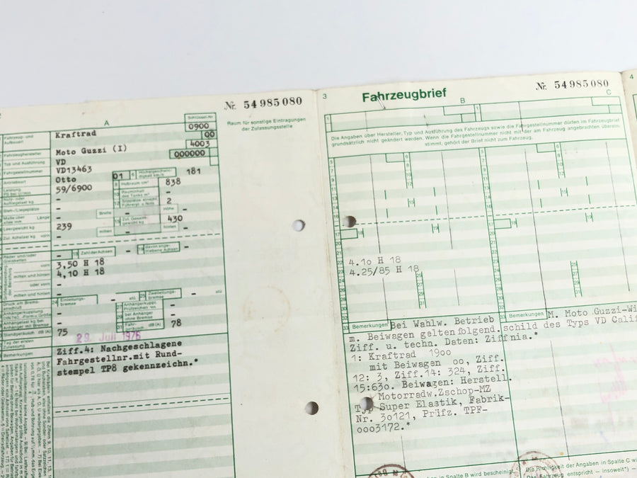 Moto Guzzi 850-T3 VD [1979] - Cadre avec papiers