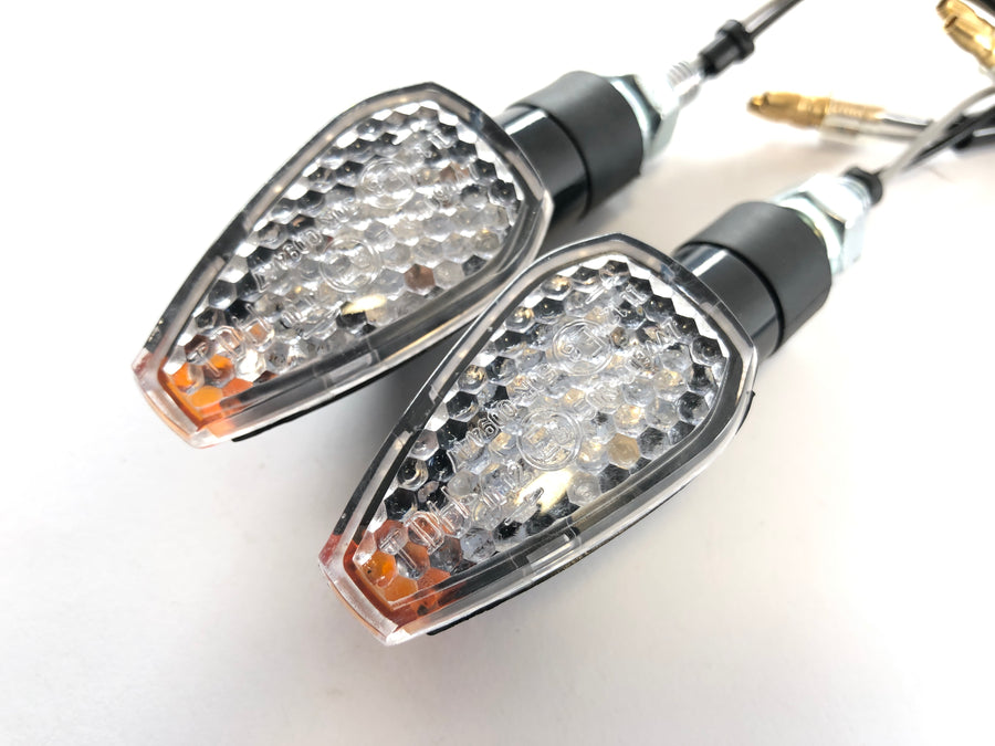 LED indicators with resistors clear [with E-mark] - Yamaha Kawasaki Suzuki Ducati KTM