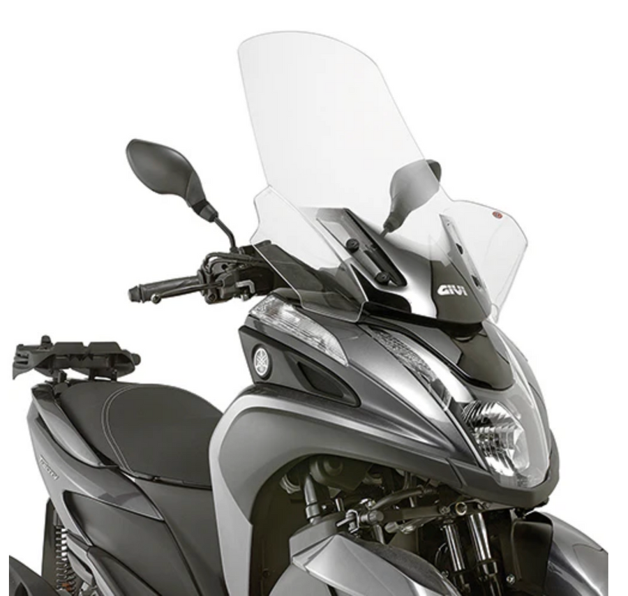 Pare-brise MBK Tryptik 125 (14-17) et Yamaha Tricity 125 155 (14-24) transparent, hauteur 690 mm, 630 mm