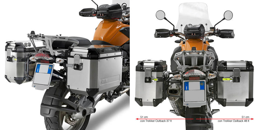BMW R 1200 GS [GIVI] - Stahlrohr-Seitenkofferträger für Trekker Outback MONOKEY® CAM-SIDE Koffer Durchmesser 18 mm