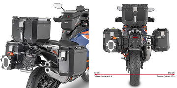 KTM Super Adventure S 1290 [GIVI] - Stahlrohr-Seitenkofferträger PL ONE-FIT für die Trekker Outback MONOKEY®