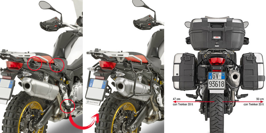 BMW F 800 GS [GIVI] - Support de valise latéral amovible pour valises MONOKEY® ou RETRO FIT