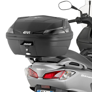 Suzuki Burgman 125-200 ABS [GIVI] - Topcase Träger für MONOLOCK® Koffer benutzen Sie die im Koffer mitgelieferte