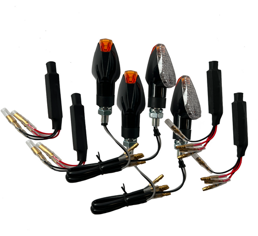 4 LED indicators clear with resistors [E-mark] - Universal Motorcycle