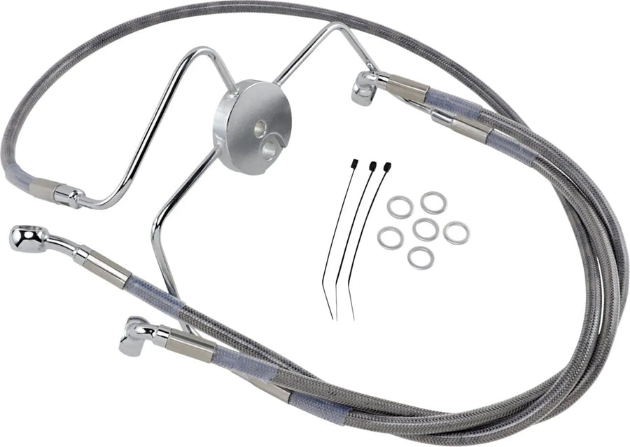 harley davidson flhri [DRAG SPECIALTIES] - Stainless steel brake line kit in extended version