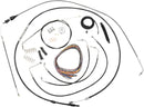 Harley Davidson Flhri [LA CHOPPERS] – Komplettes Schwarzes Vinyl-Geflochtenes Lenkerzug-/Bremsleitungs-Kit