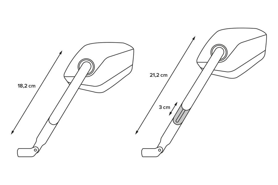 ducati monster 1100 [SW-MOTECH] – jeu de rétroviseurs sport, bras de rétroviseur long
