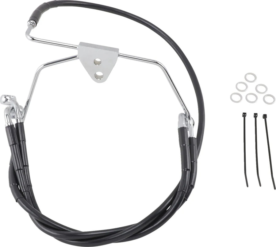 harley davidson flhtcui [DRAG SPECIALTIES] – Verlängertes schwarzes Vinyl-Bremsleitungs-Kit