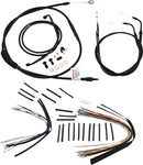 Harley Davidson Flst [BURLY BRAND] - Kit complet de câbles/lignes de guidon en vinyle noir pour Ape Hanger-2