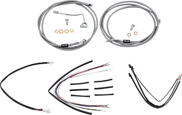 Harley Davidson Fltruse [BURLY BRAND] - Kit complet de câbles de guidon/conduites de frein en acier inoxydable
