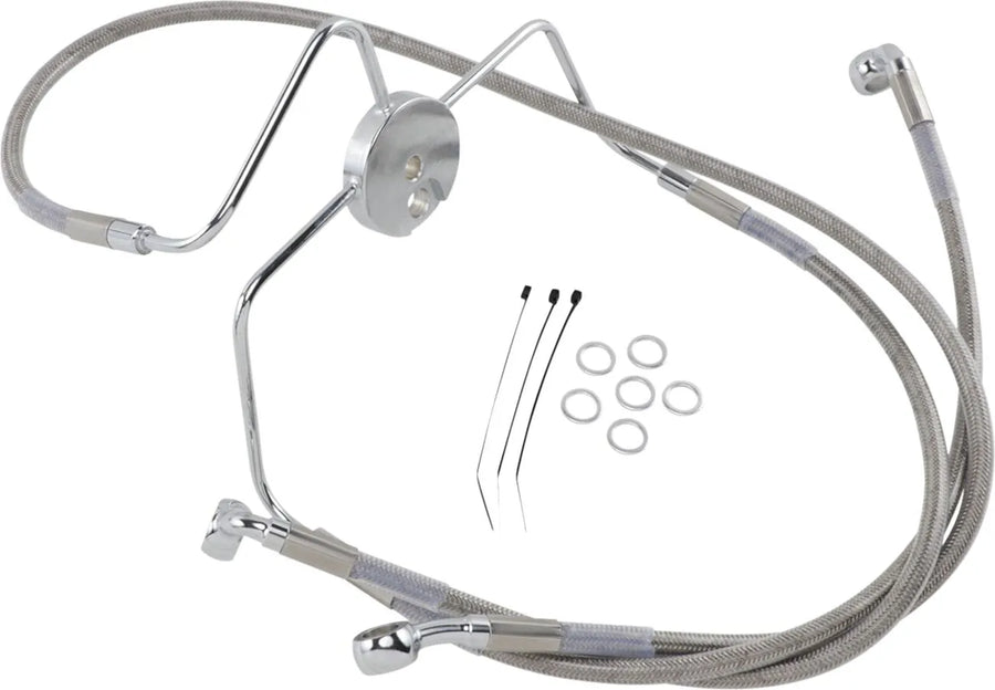 harley davidson flhri [DRAG SPECIALTIES] - Stainless steel brake line kit in extended version