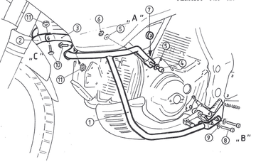 Cagiva Gran Canyon 900 [1998-1999] - barre de protection des moteurs
