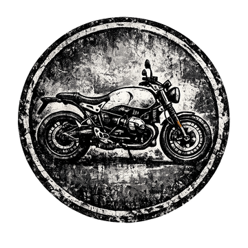 Bmw r ninet pure [T-Shirt] - Badge Grunge - Imprimé poitrine