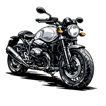 Bmw r ninet pure [T-Shirt] - Manga Neon City - Impression au dos