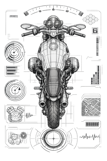 Bmw r ninet pure [T-Shirt] - Top-Down Tech - Impression arrière