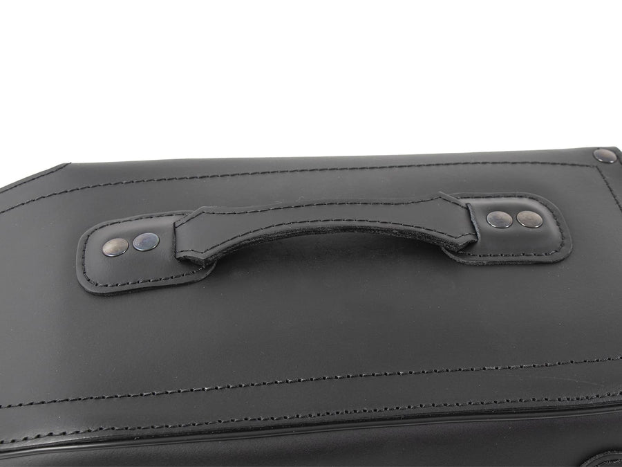 Sacoche moto [Hepco & Becker] - Cuir Buffalo noir gauche - support de sacoche tube