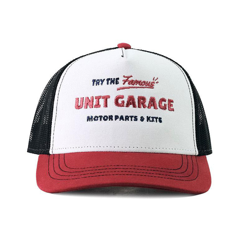 BMW R 1150 R [2000-2006] - Casquette trucker vintage Unit Garage blanc/rouge
