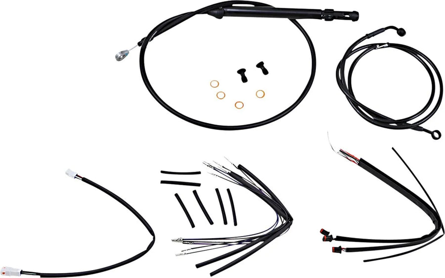 harley davidson flsl [BURLY BRAND] - Kit câble de guidon et conduite de frein pour guidon Burly Ape