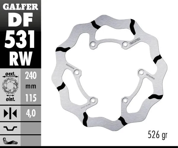 Yamaha Yz 450 F [2022-2023, 2025, 2024, 2024-2025] - BRAKE DISC FIXED WAVE GROOVED OVERSIZE - Picture 4