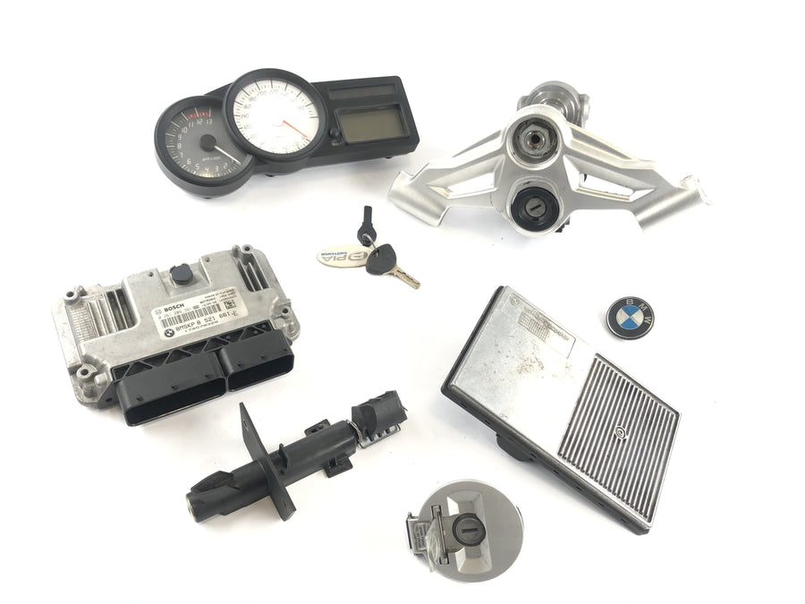 BMW K 1300 S K12S [2010] - Schlosssatz Zündchloss CDI Tankschloss Gabelbrücke oben Tacho Cockpit ECU