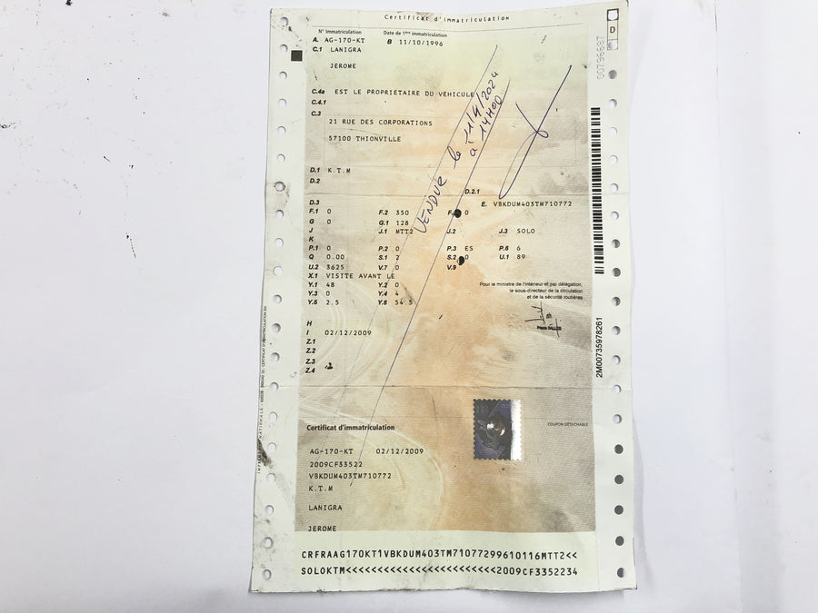 KTM LC4 DUKE 620 E [1996] - Frame with papers