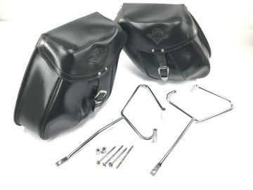 Kawasaki VN 1500 Mean Streak VN50T [2005] - Saddlebags leather side bags with bracket and fastening material