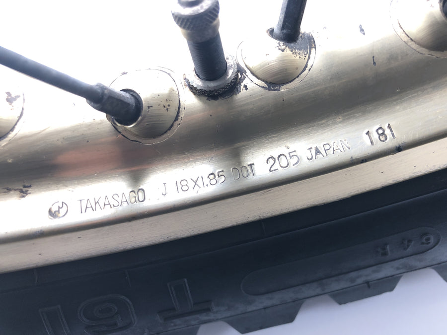Yamaha XT 500 1U6 [1981] - Hinterrad Felge Gold Speichenrad 1.85 x 18" mit Trommelbremse