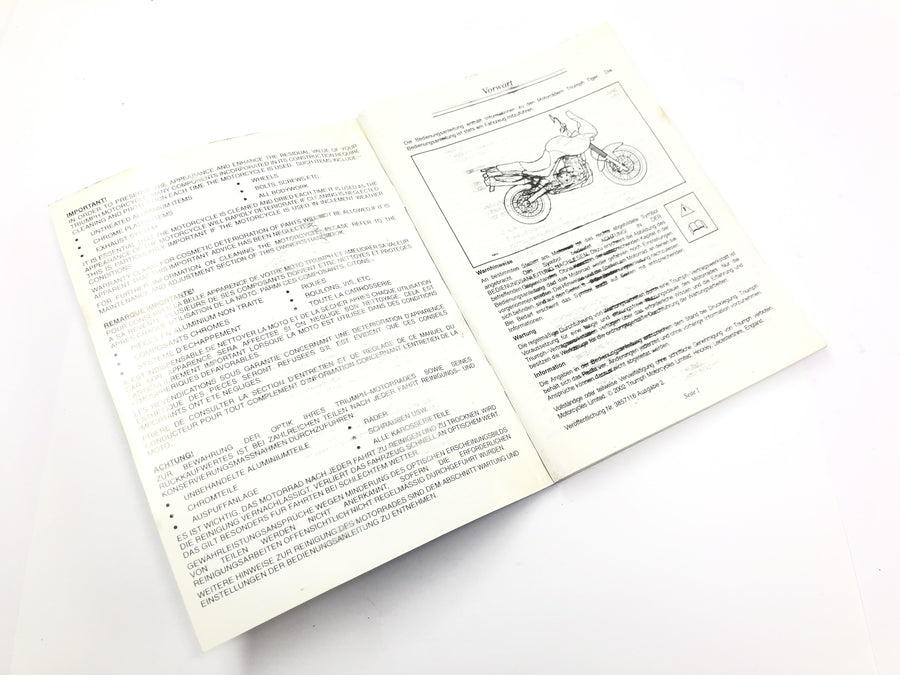 Triumph Tiger 955i 709EN [2003] - Owners Manual