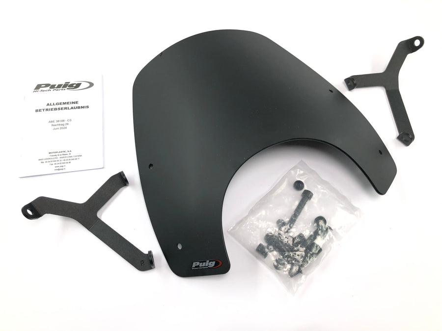 Kawasaki W 230 [2025] - Windschild schwarz Verkleidungsscheibe mit Anbaumaterial