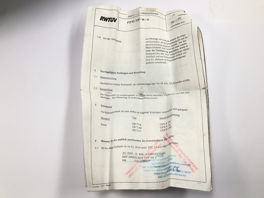 Suzuki GSX R 1100 GU74C [1987] - Heckverkleidung Sitzbankhöcker DIMO Heckbürzel hinten