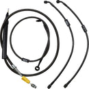 harley davidson fxdrs 114 [LA CHOPPERS] - Standard Midnight Braided Handlebar Cable/Brake Line Kit-1