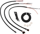 harley davidson flfb [LA CHOPPERS] - Complete Midnight Braided Handlebar Cable/Brake Line Kit-2