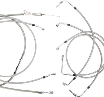 harley davidson flhtcu [BURLY BRAND] - Complete stainless steel handlebar cable/brake line kit