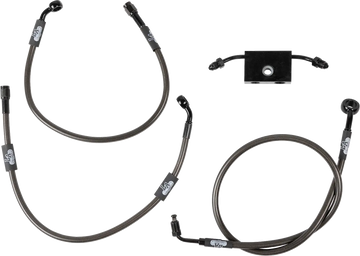 harley davidson flfb [LA CHOPPERS] - Kit de conduites de frein tressées minuit