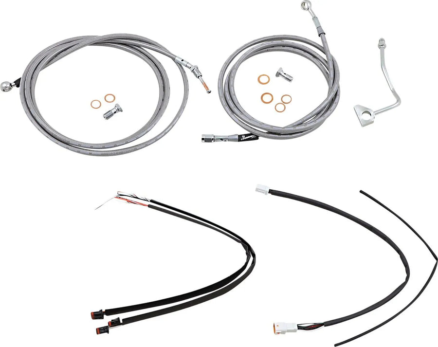 harley davidson flhrxs [BURLY BRAND] – Komplettes Edelstahl-Lenkerzug/Bremsleitungs-Kit
