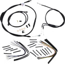 Harley Davidson FXST [BURLY BRAND] - Kit complet de câbles/lignes de guidon en vinyle noir pour cintres Ape-2
