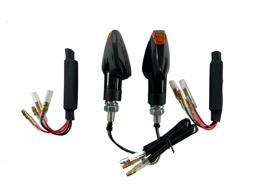2 LED indicators black resistors [E-mark] - Honda CB 125 250 300 500 600 900 1000 R