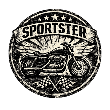 Harley Davidson Sportster [Hoodie] - Badge Grunge - Impression au dos