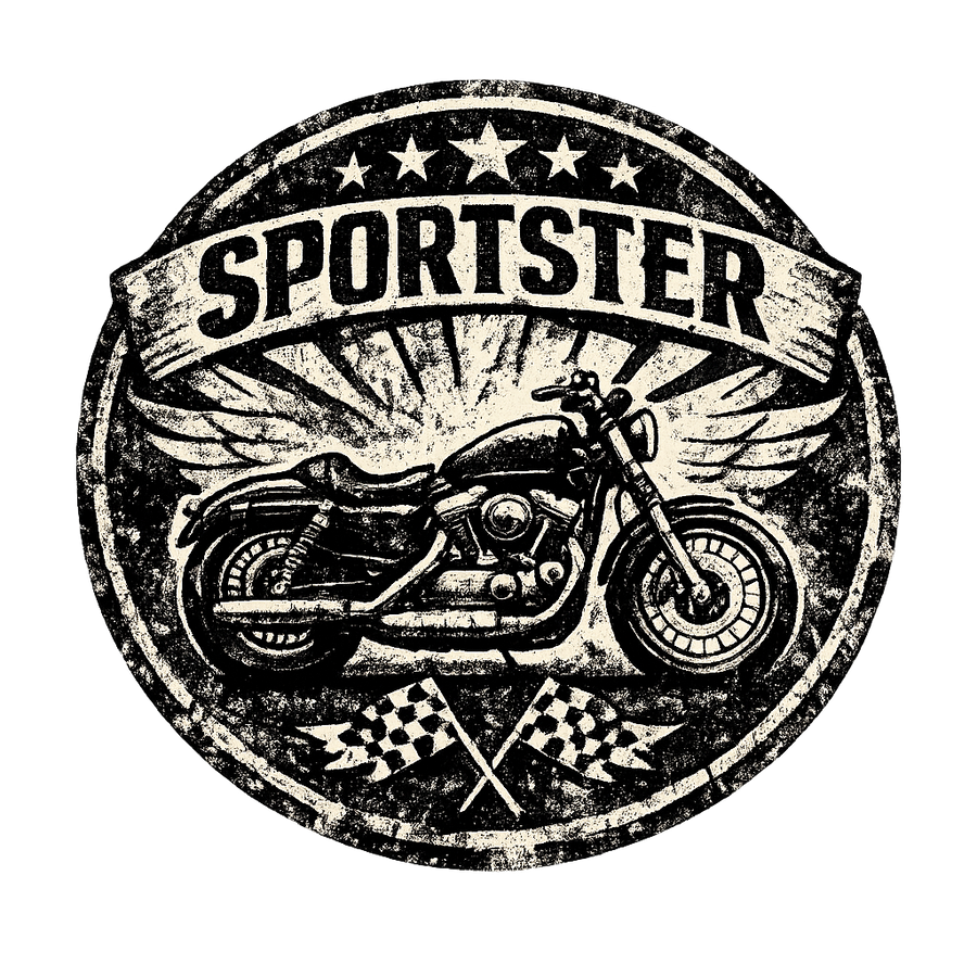 Harley Davidson Sportster [Hoodie] - Badge Grunge - Impression au dos
