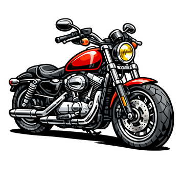 Harley Davidson Sportster [t-shirt] - dessin animé - imprimé poitrine
