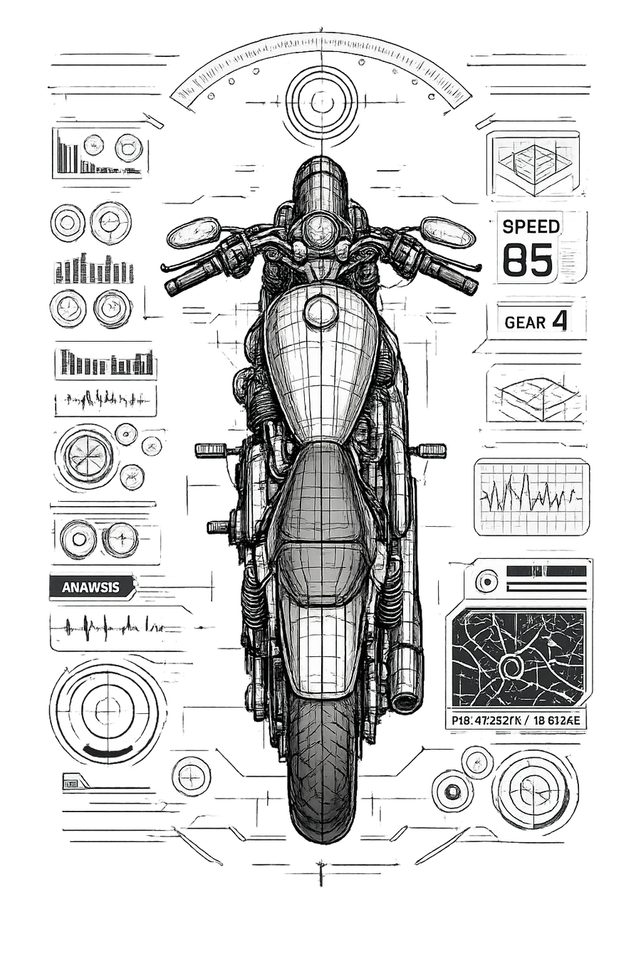 Harley Davidson Sportster [Hoodie] - Top-Down Tech - Impression arrière