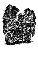 Honda nc 700 [T-Shirt] - Manga Neon City - Brust Print