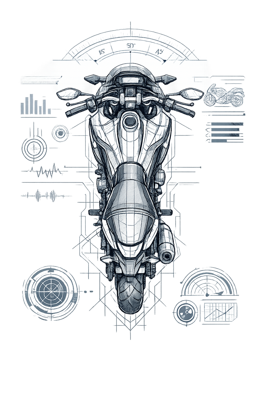 Honda nc 700 [T-Shirt] - Top-Down Tech - Back Print