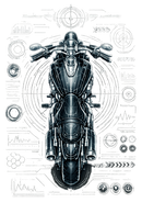 Honda vtx 1300 [T-Shirt] - Top-Down Tech - Chest Print