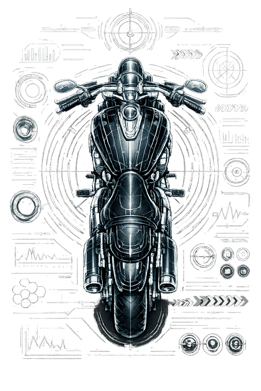 Honda vtx 1300 [T-Shirt] - Top-Down Tech - Chest Print
