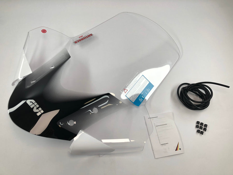 Pare-brise MBK Tryptik 125 (14-17) et Yamaha Tricity 125 155 (14-24) transparent, hauteur 690 mm, 630 mm