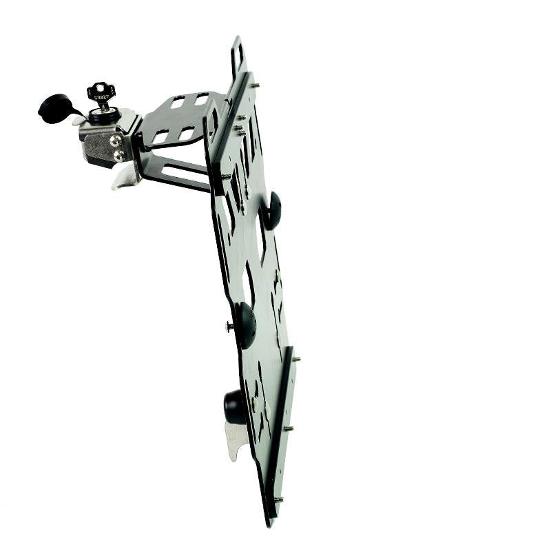 BMW R 1200 GS LC Rad [2013-2019] - Aluminiumplatte mit Edelstahl-Schnellkupplung und Schloss (Schalldämpferseite)