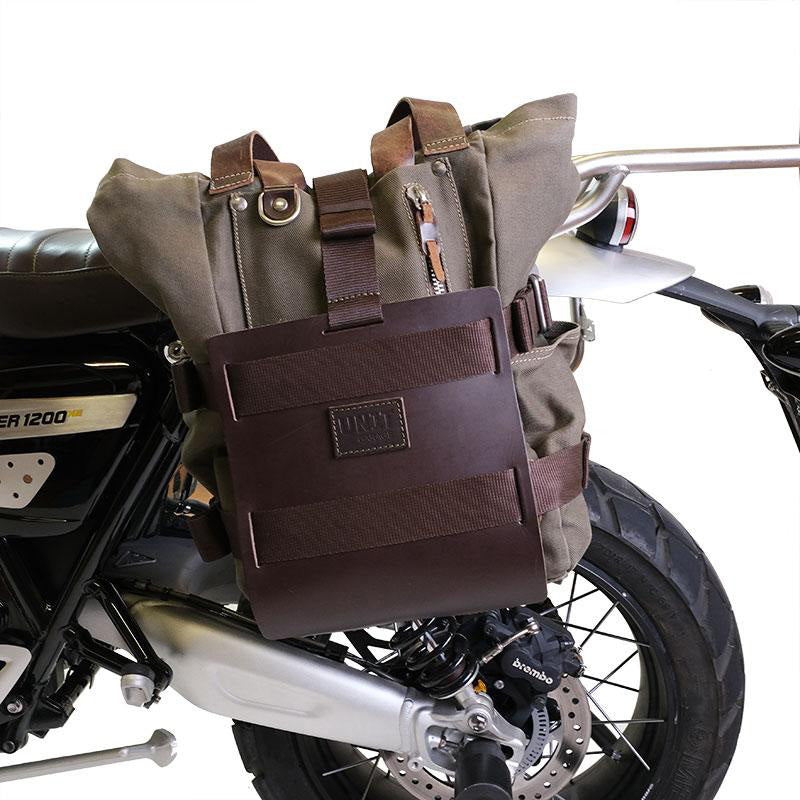 BMW R 1300 GS [2024–2026] - Aluminium-Taschenhalter mit verstellbarer Lederfront und Schnellkupplung + Rahmen rechts
